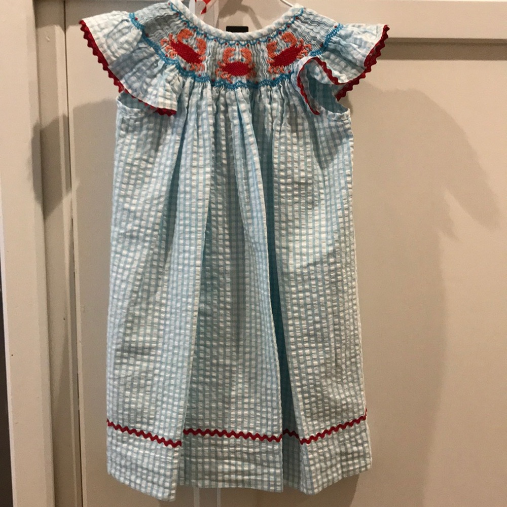 Girls Smocked Crab Dress